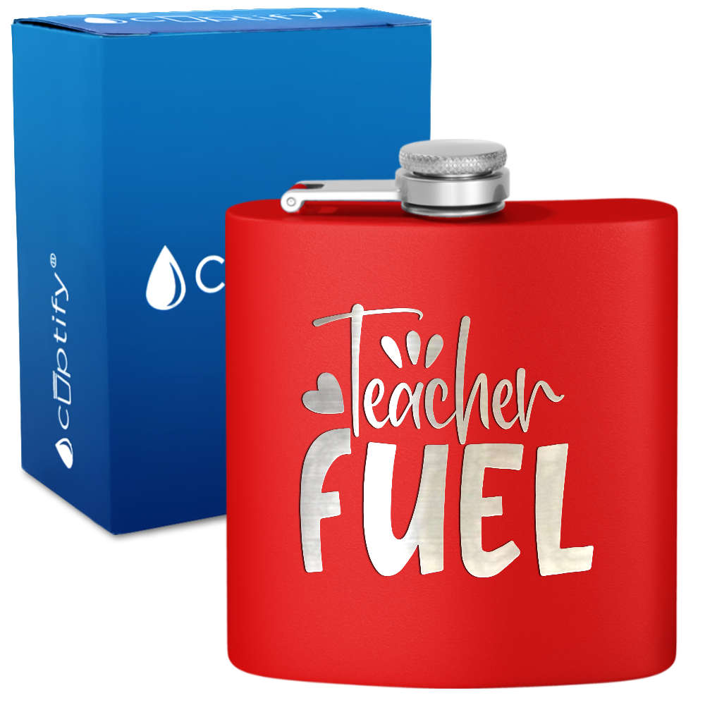 Teacher Fuel 6oz Stainless Steel Hip Flask