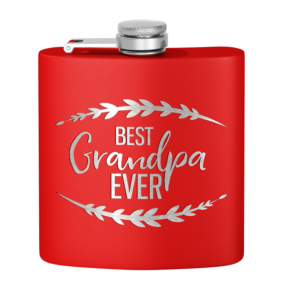 Best Grandpa Ever 6 oz Stainless Steel Hip Flask