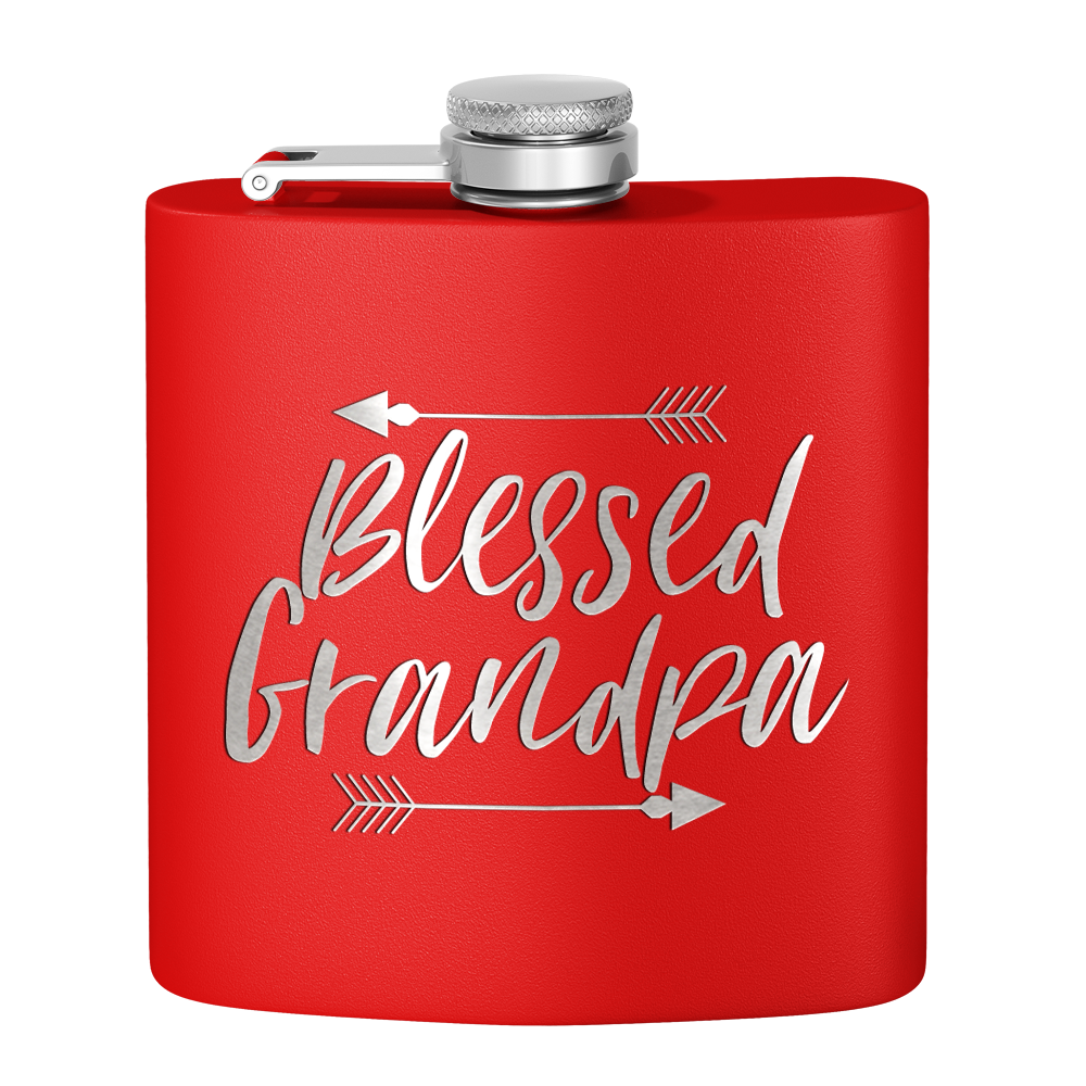 Blessed Grandpa 6 oz Stainless Steel Hip Flask