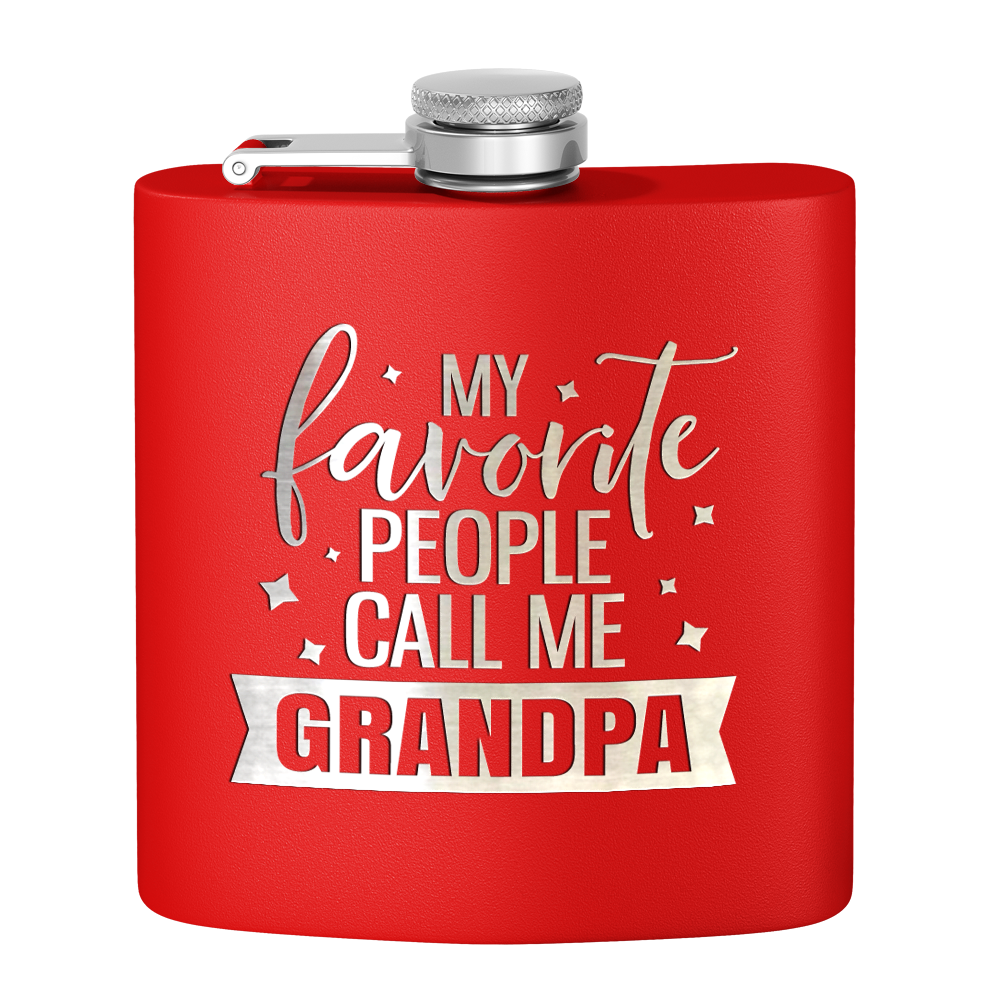 Favorite People Grandpa 6 oz Stainless Steel Hip Flask