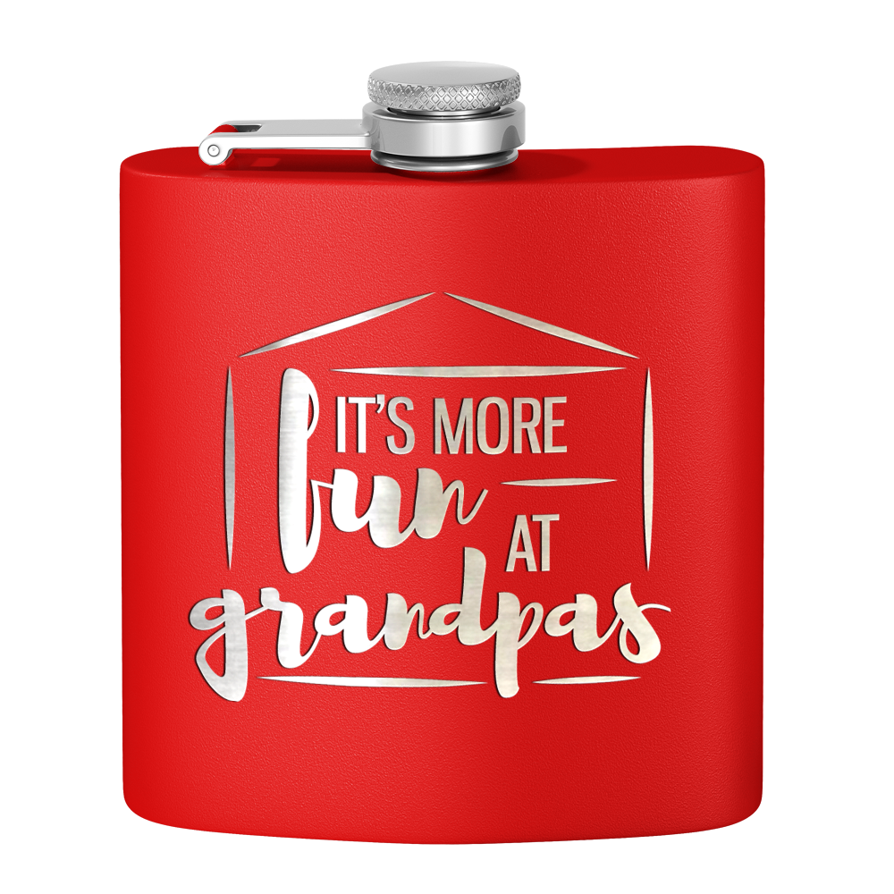 Fun At Grandpas 6 oz Stainless Steel Hip Flask