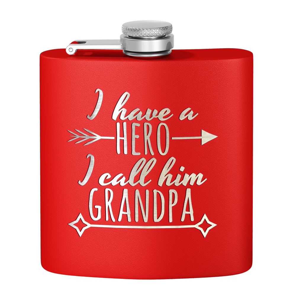 Grandpa Hero 6 oz Stainless Steel Hip Flask