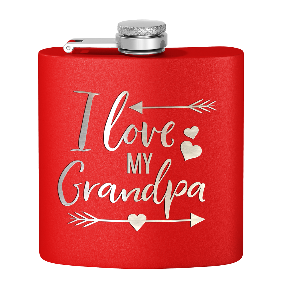 Love Grandpa 6 oz Stainless Steel Hip Flask