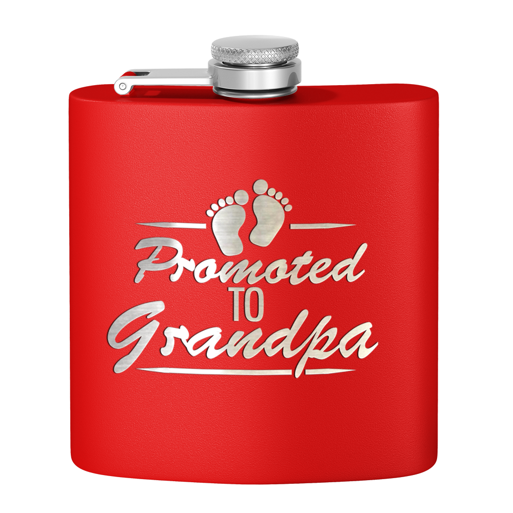 Promoted to Grandpa 6 oz Stainless Steel Hip Flask