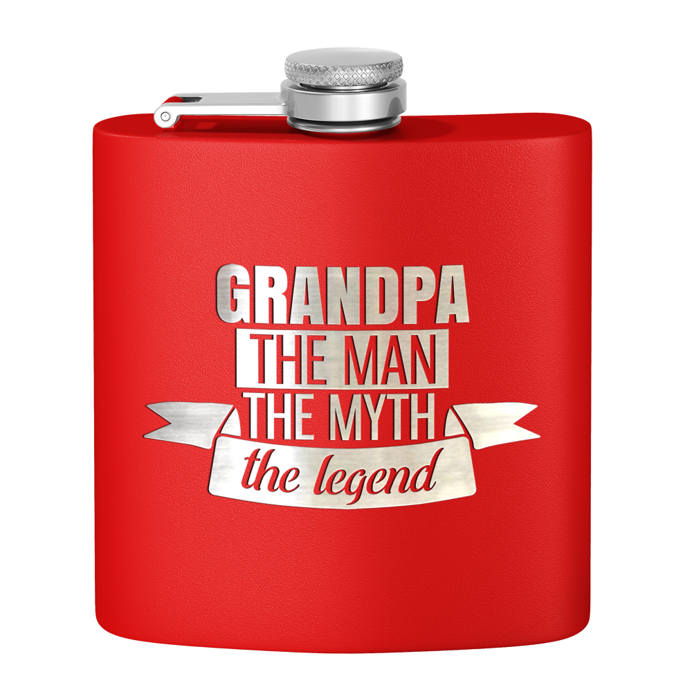 Grandpa The Man 6 oz Stainless Steel Hip Flask