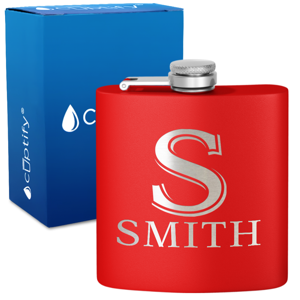 Personalized Monogram Initial and Name 6oz Hip Flask