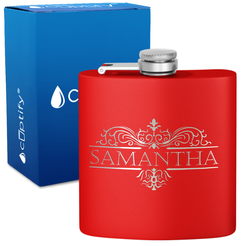 Personalized Vestige Design 6oz Hip Flask