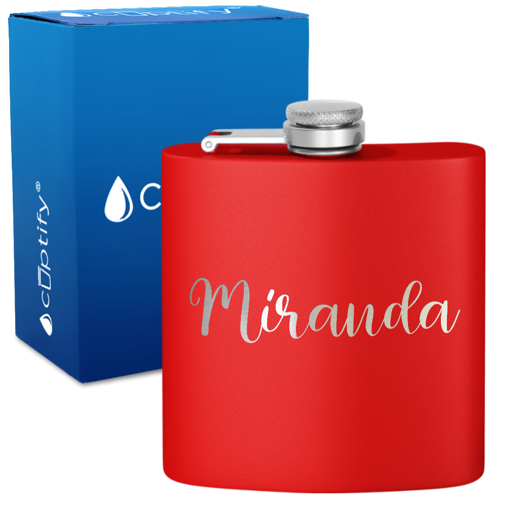 Personalized Miranda Style 6oz Hip Flask
