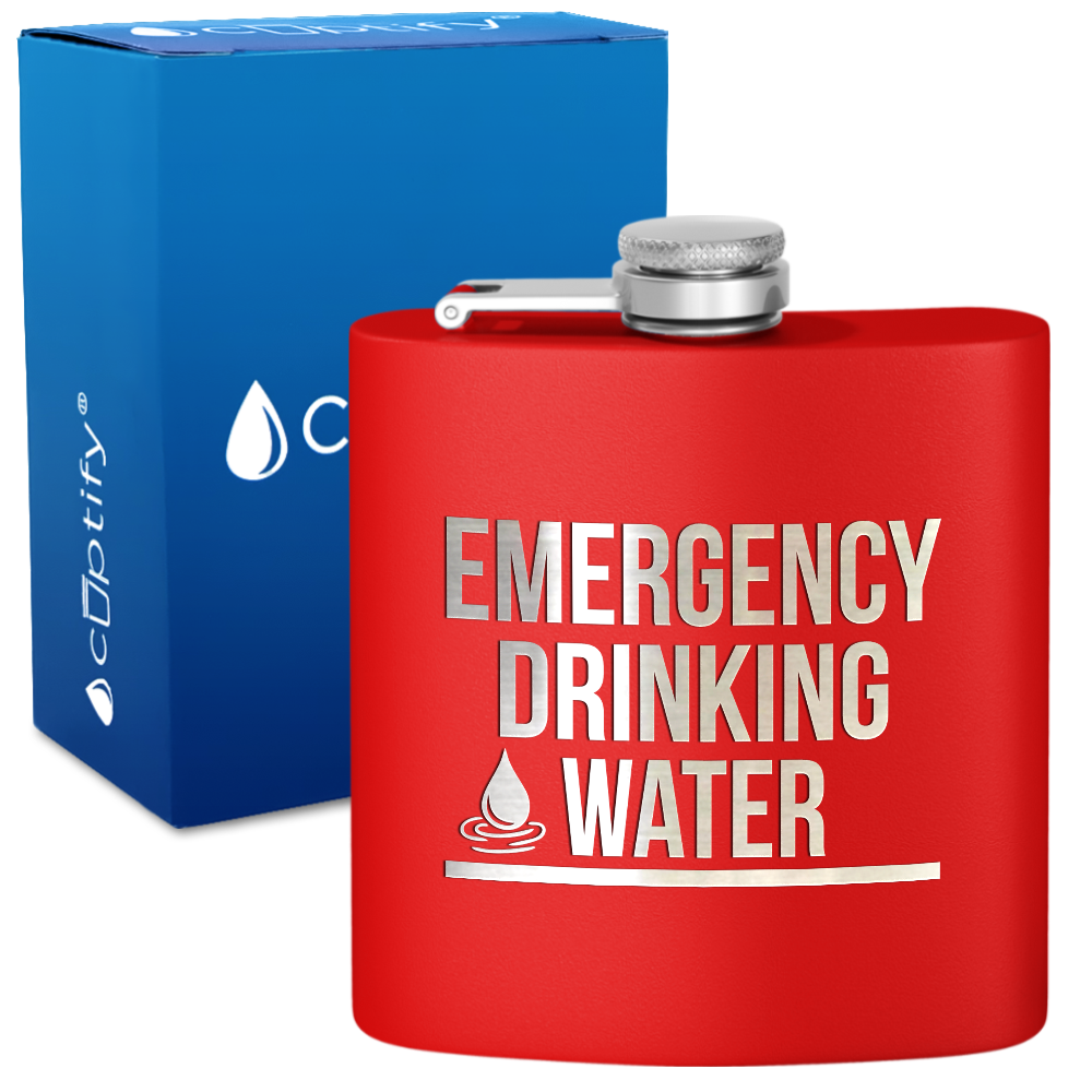 Emergency Drinking Water 6 oz Stainless Steel Hip Flask