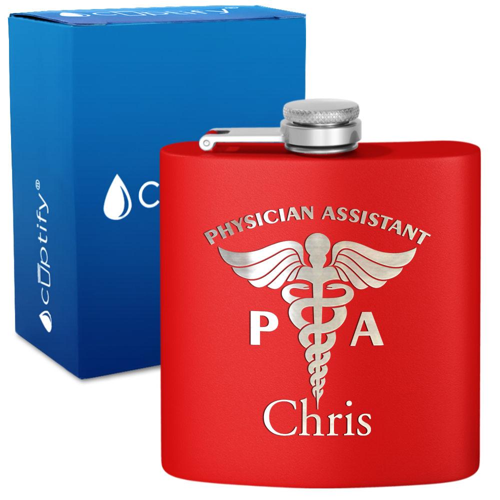 Personalized PA Physician Assistant 6oz Stainless Steel Hip Flask
