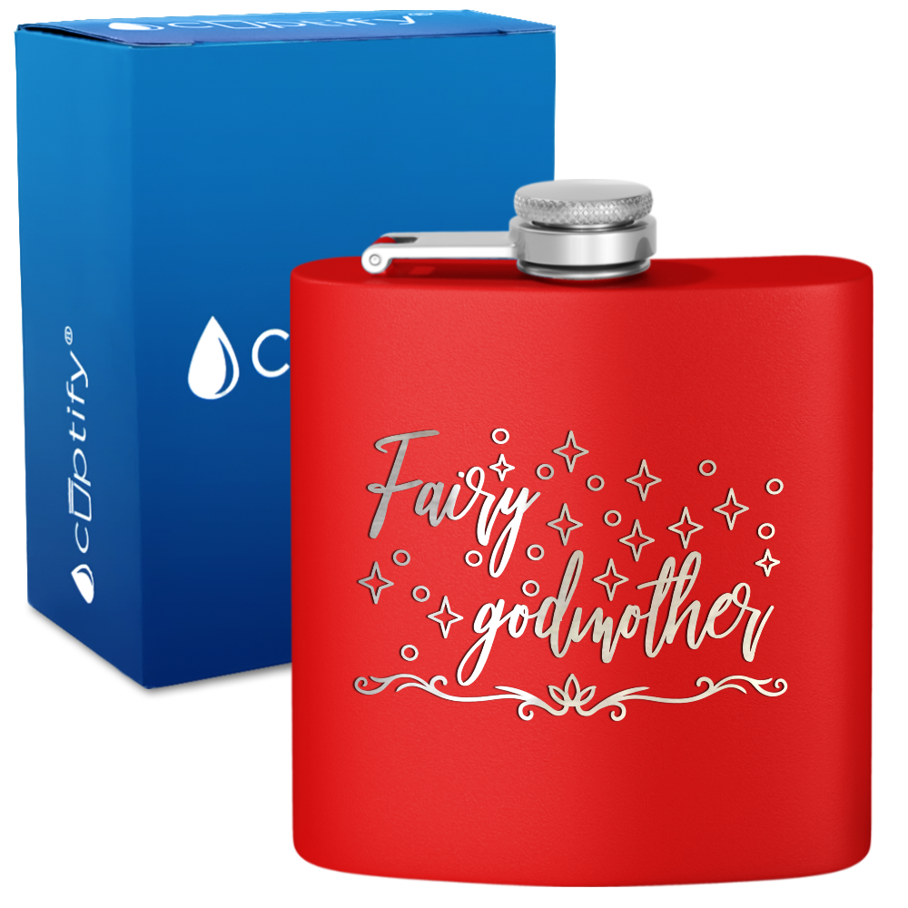 Fairy Godmother 6 oz Stainless Steel Hip Flask