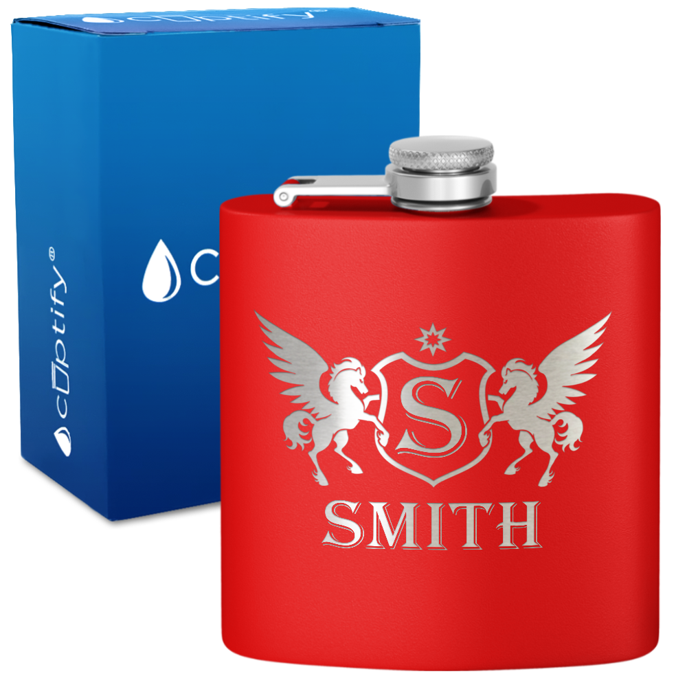 Personalized Pegasus 6oz Hip Flask