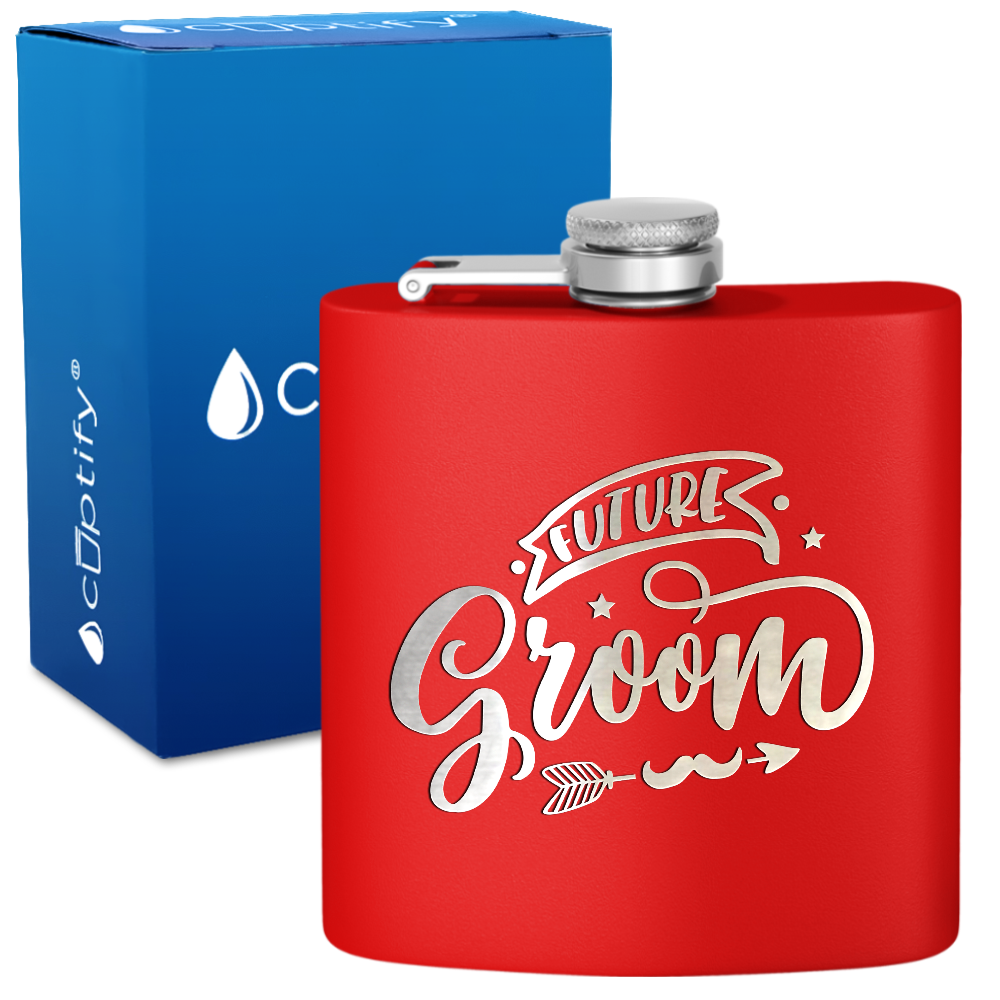 Future Groom 6 oz Stainless Steel Hip Flask