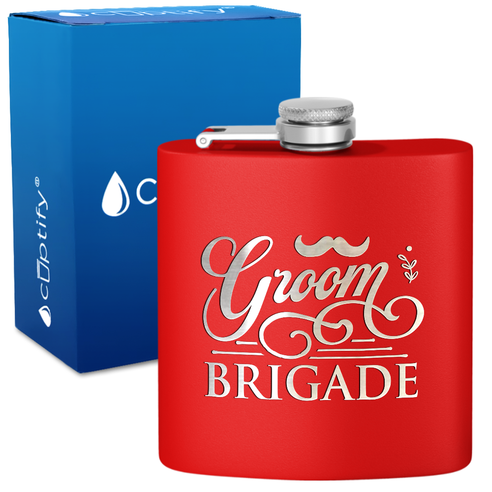 Groom Brigade 6 oz Stainless Steel Hip Flask
