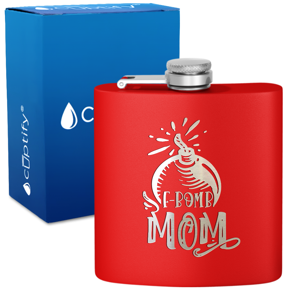 F-Bomb Mom 6 oz Stainless Steel Hip Flask