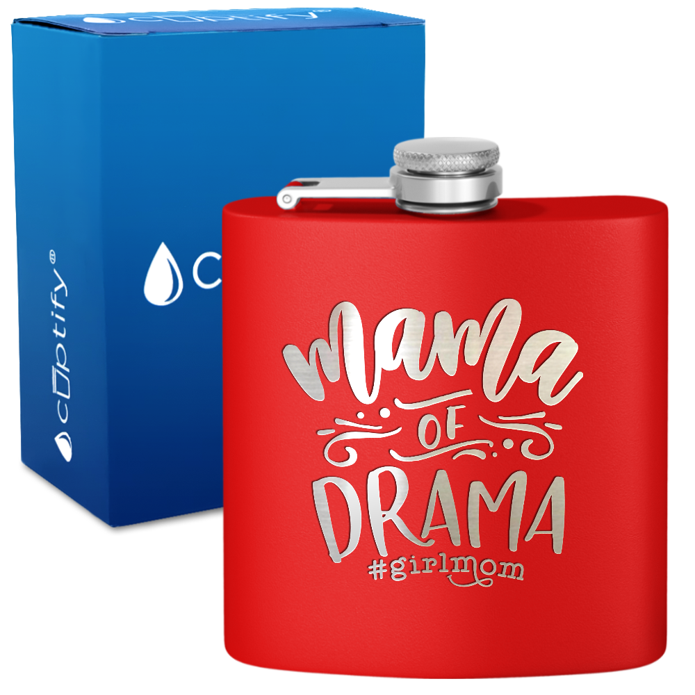 Mama of Drama 6 oz Stainless Steel Hip Flask