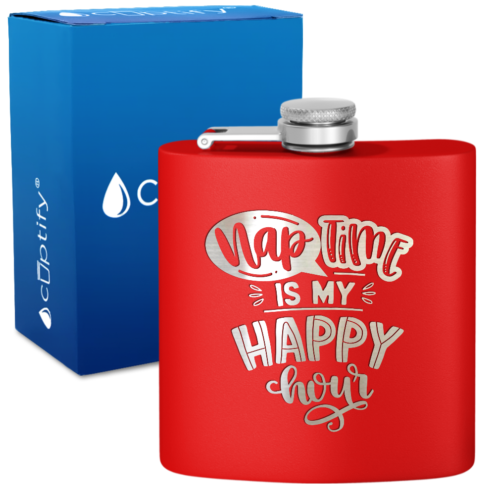Nap Time 6 oz Stainless Steel Hip Flask