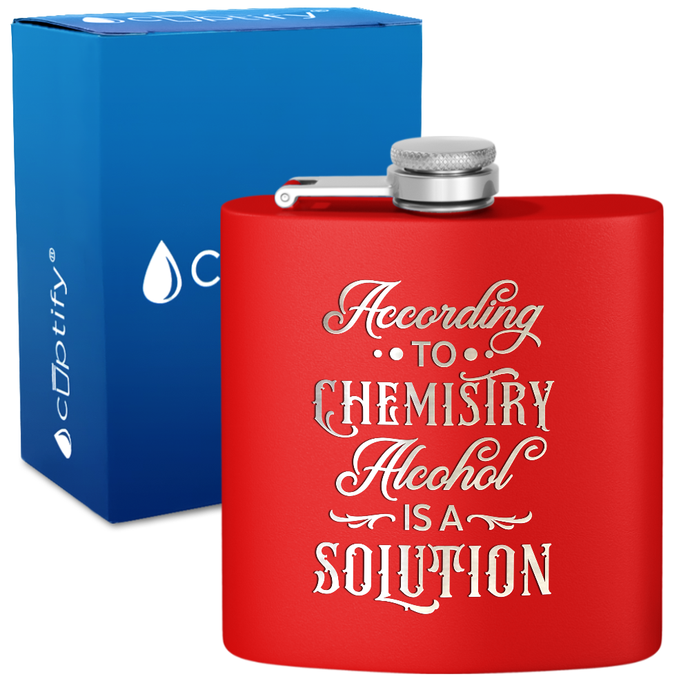 According To Chemistry 6 oz Stainless Steel Hip Flask