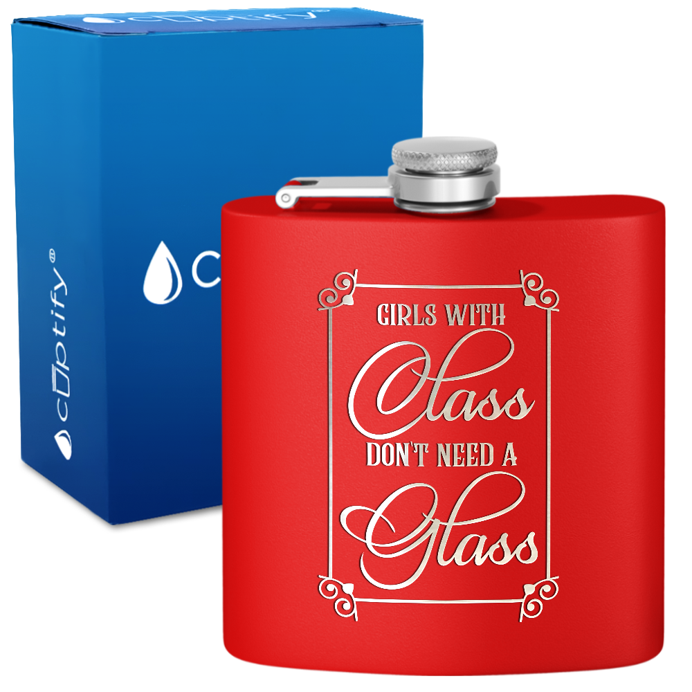 Girls With Class 6 oz Stainless Steel Hip Flask