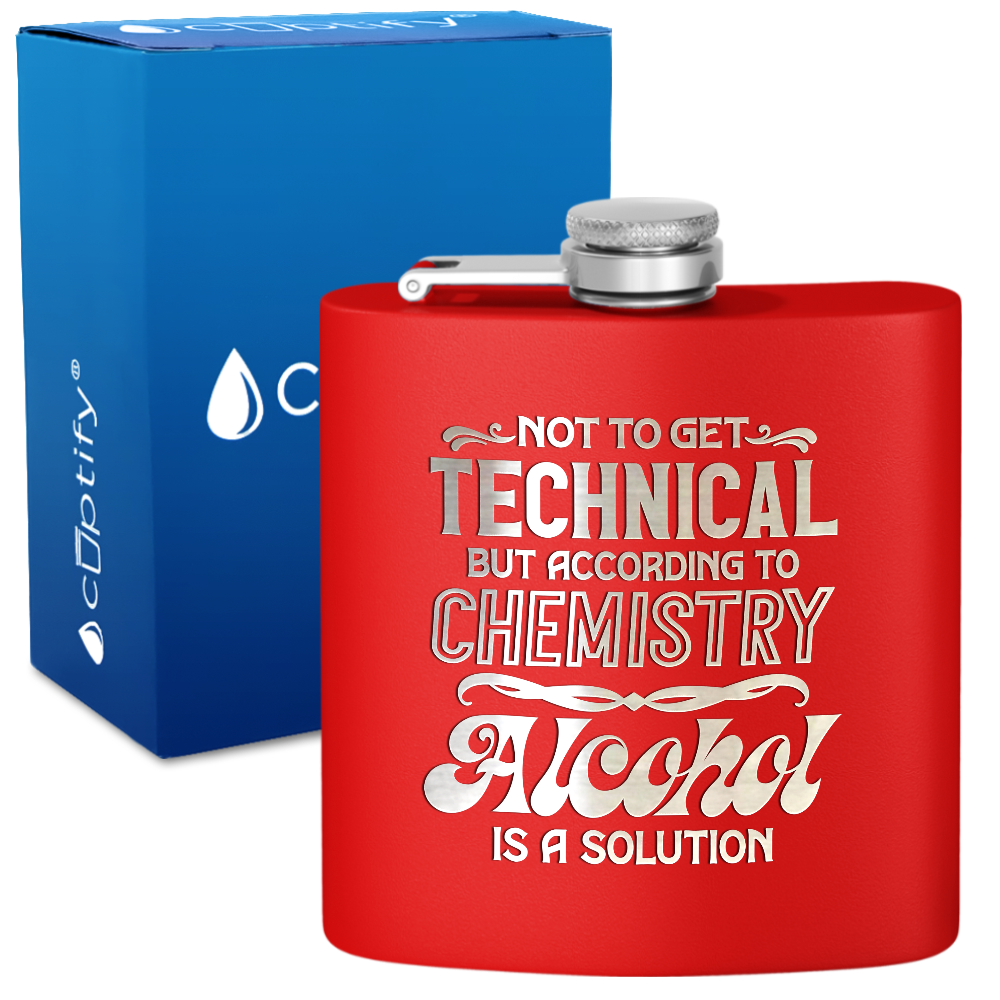 Not To Get Technical 6 oz Stainless Steel Hip Flask