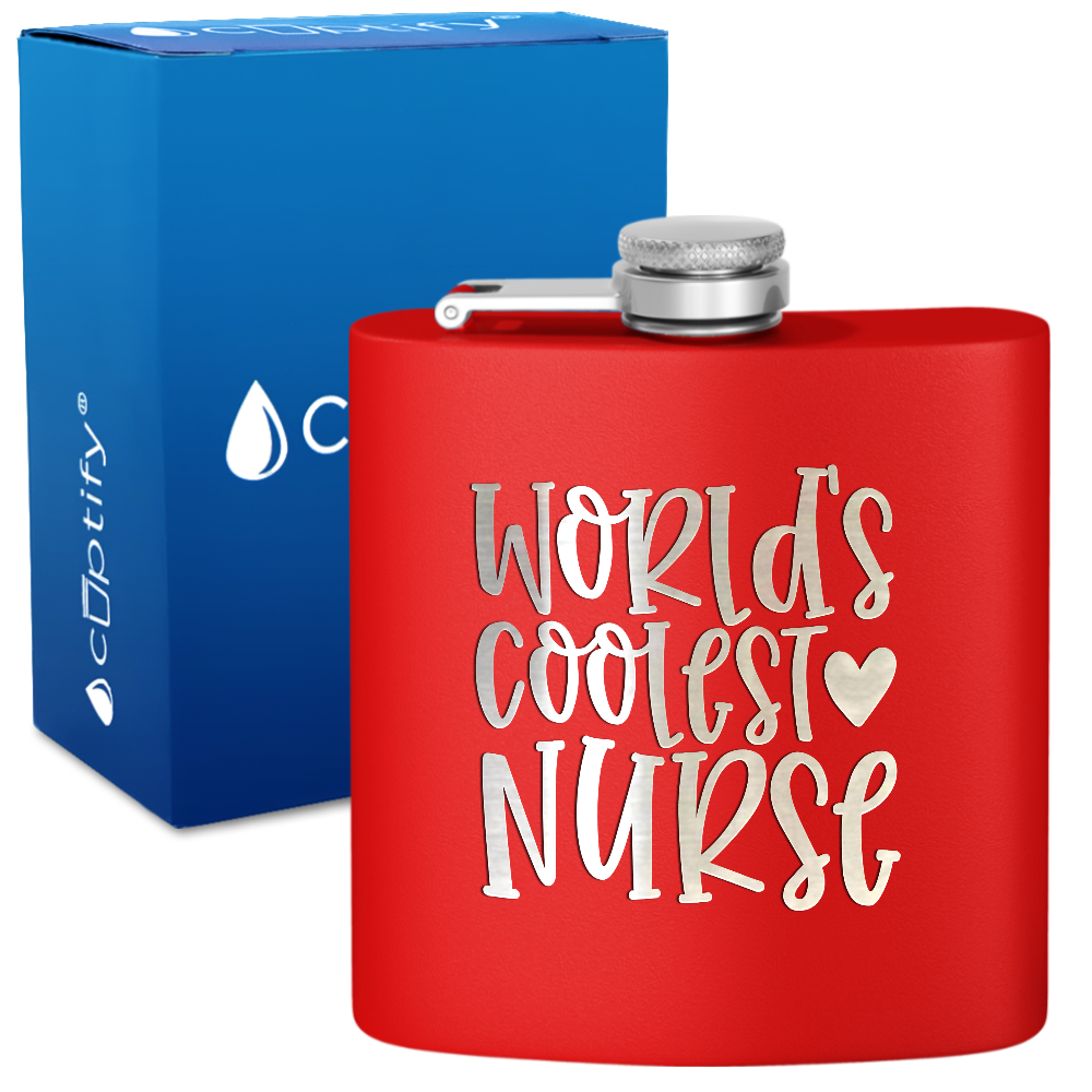 World's Coolest Nurse 6oz Stainless Steel Hip Flask