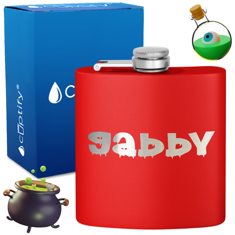 Personalized Haunted Halloween Font 6oz Hip Flask