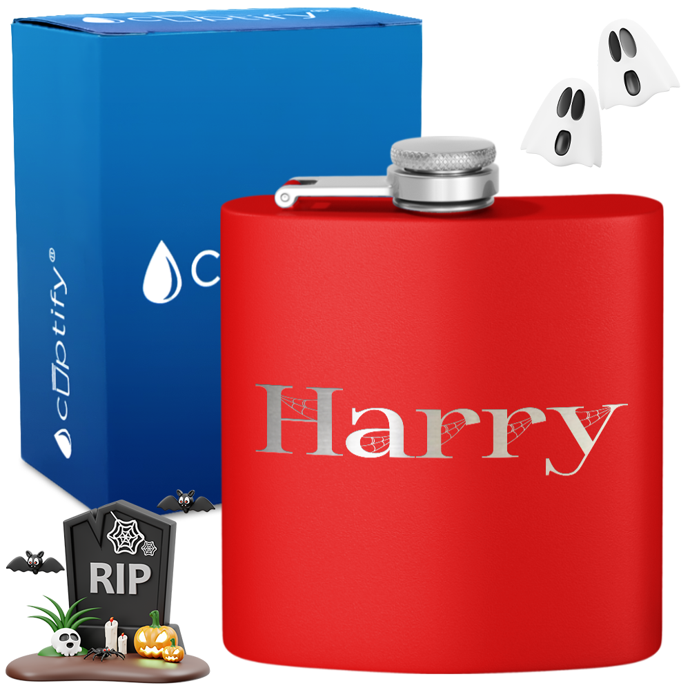 Personalized Wicked Halloween Font 6oz Hip Flask