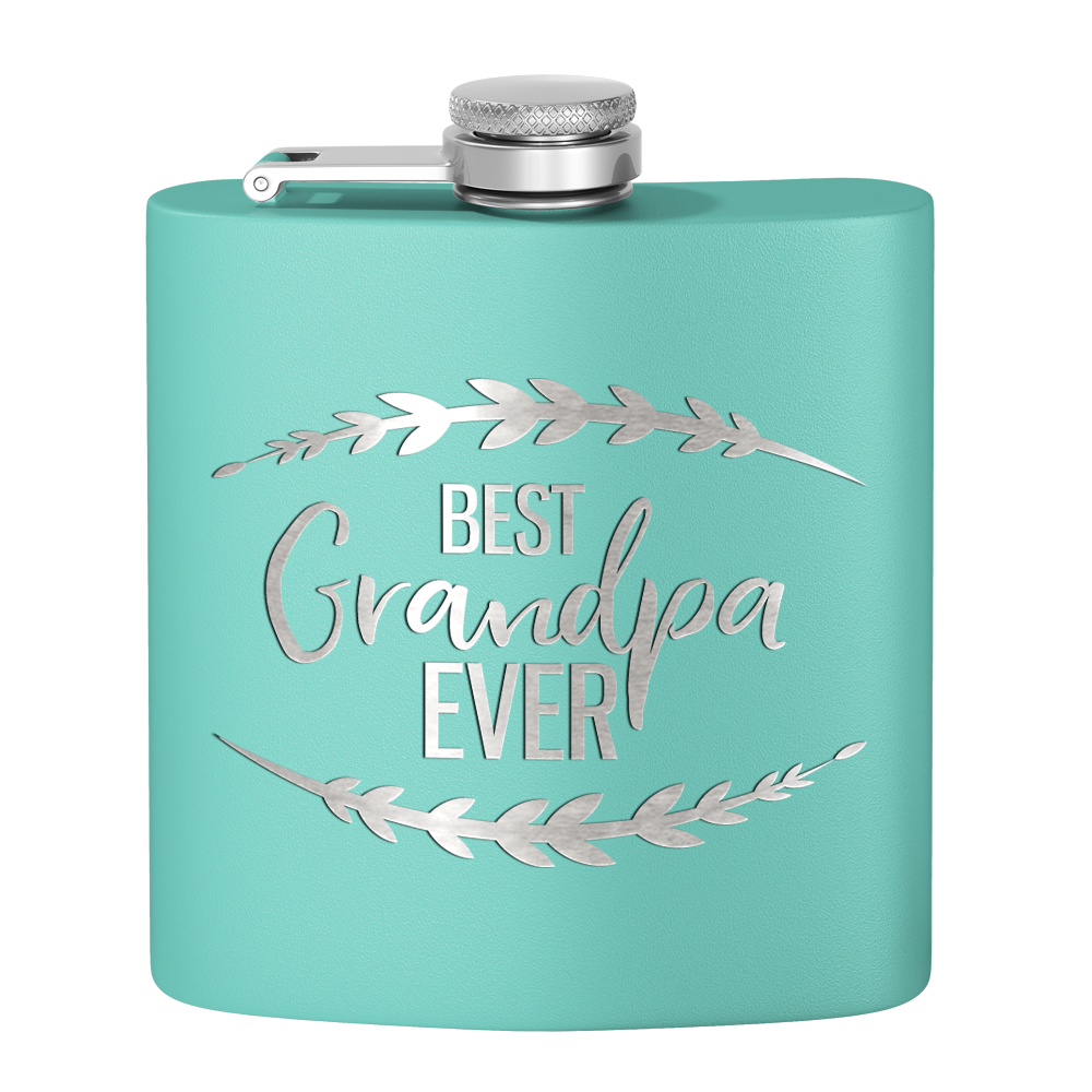 Best Grandpa Ever 6 oz Stainless Steel Hip Flask