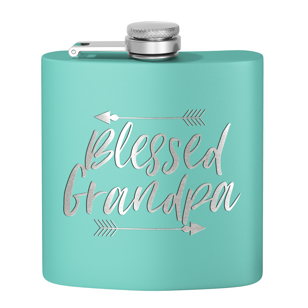 Blessed Grandpa 6 oz Stainless Steel Hip Flask