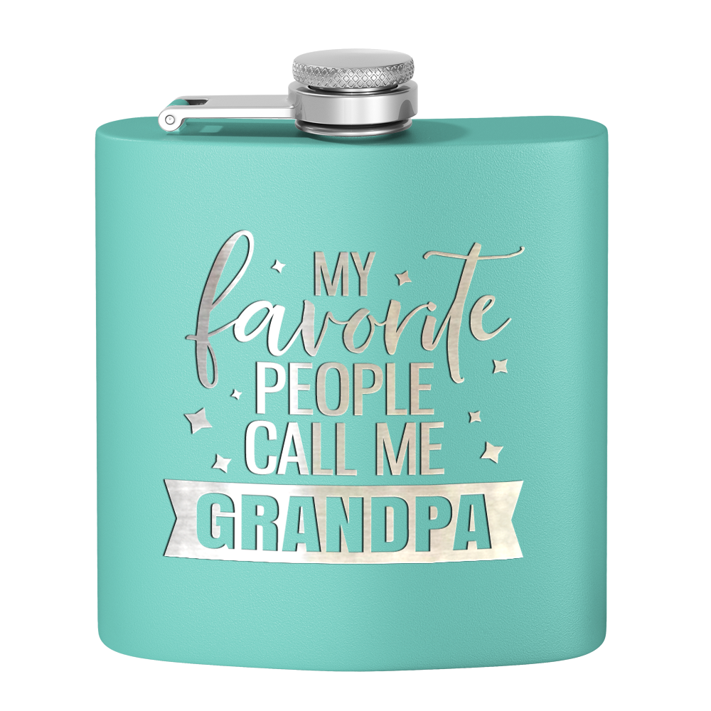 Favorite People Grandpa 6 oz Stainless Steel Hip Flask
