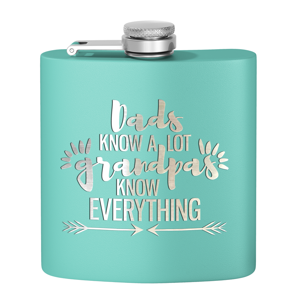 Grandpa Knows 6 oz Stainless Steel Hip Flask