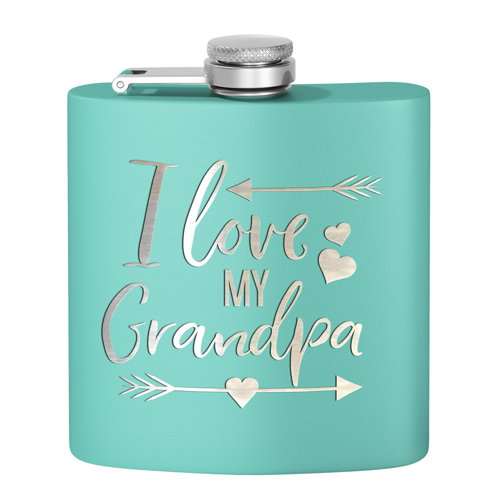 Love Grandpa 6 oz Stainless Steel Hip Flask