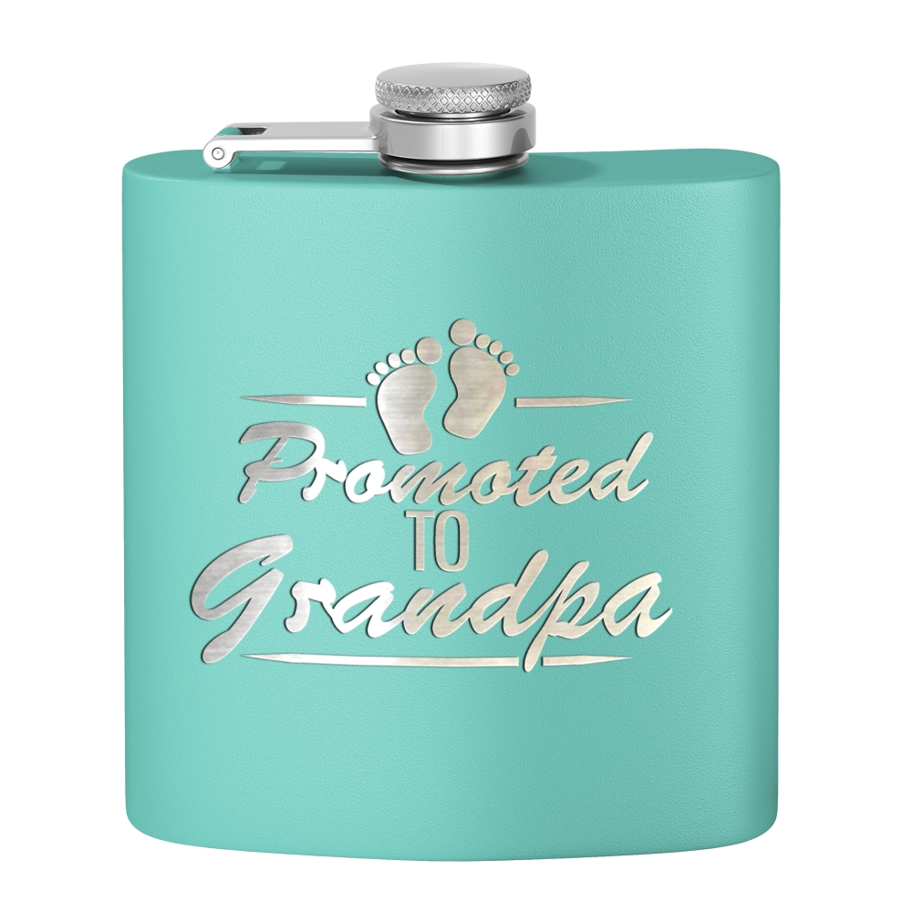Promoted to Grandpa 6 oz Stainless Steel Hip Flask