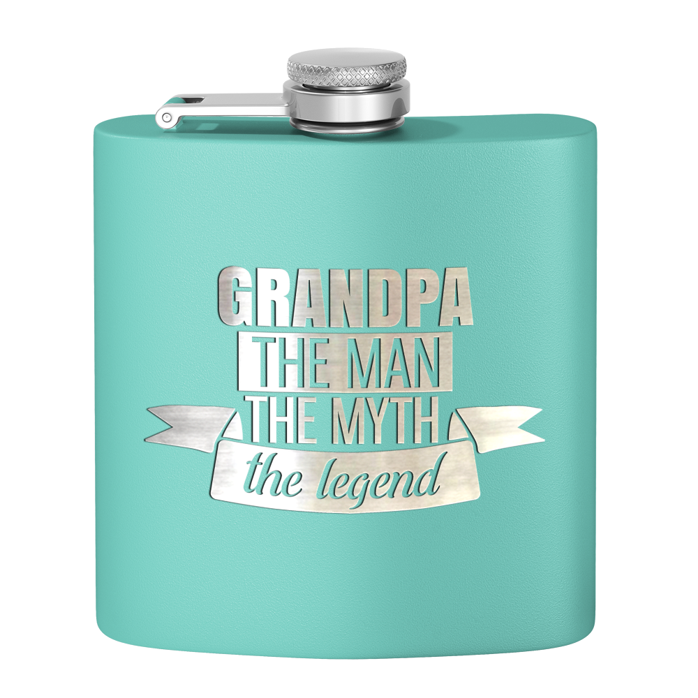 Grandpa The Man 6 oz Stainless Steel Hip Flask