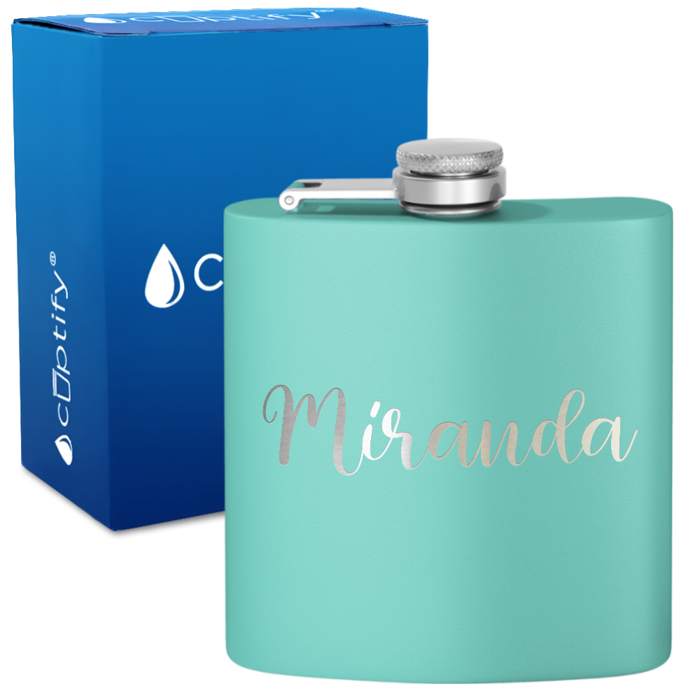 Personalized Miranda Style 6oz Hip Flask