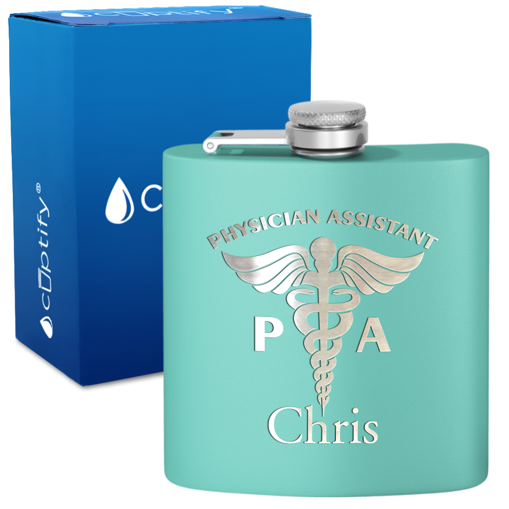 Personalized PA Physician Assistant 6oz Stainless Steel Hip Flask