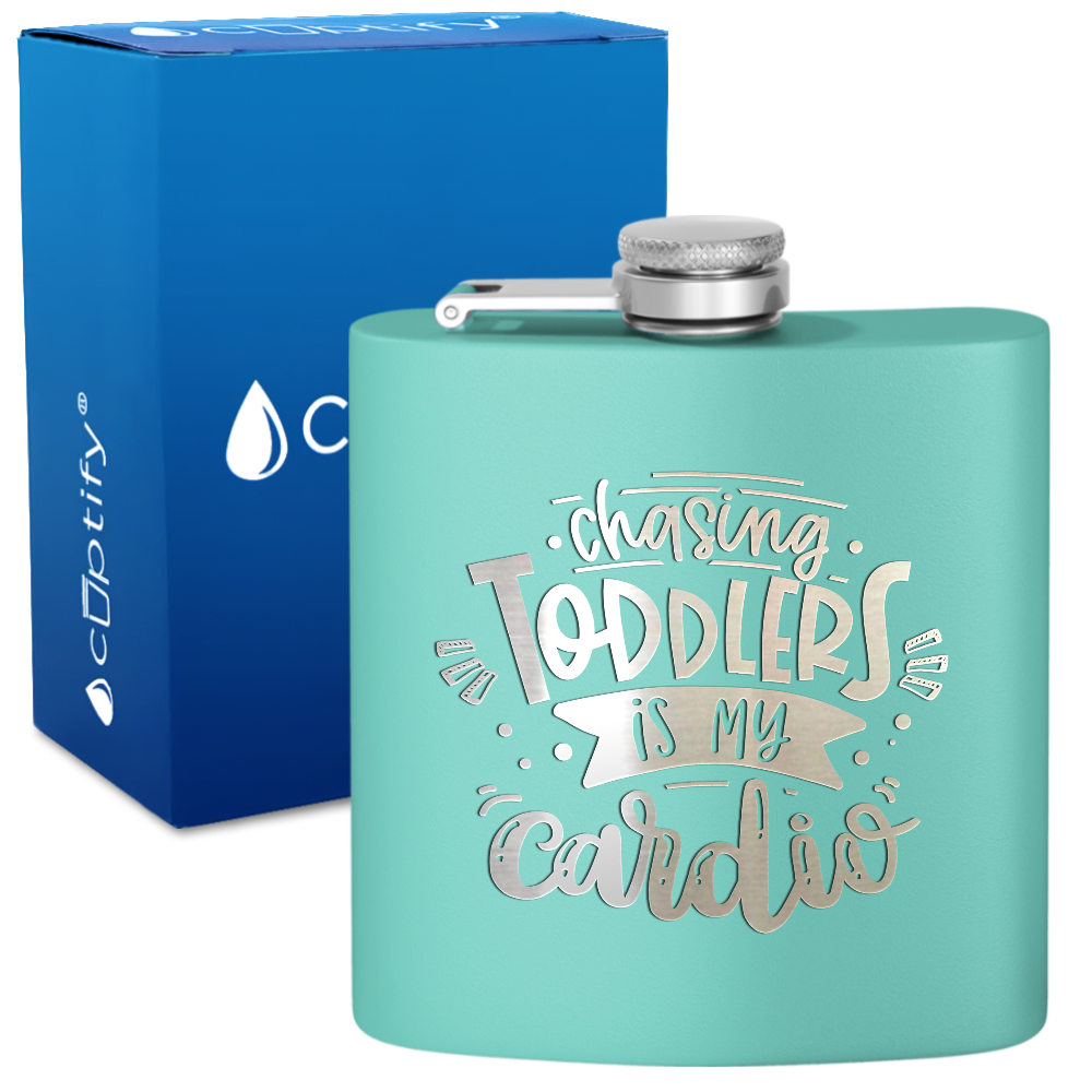 Chasing Toddlers Is My Cardio 6 oz Stainless Steel Hip Flask