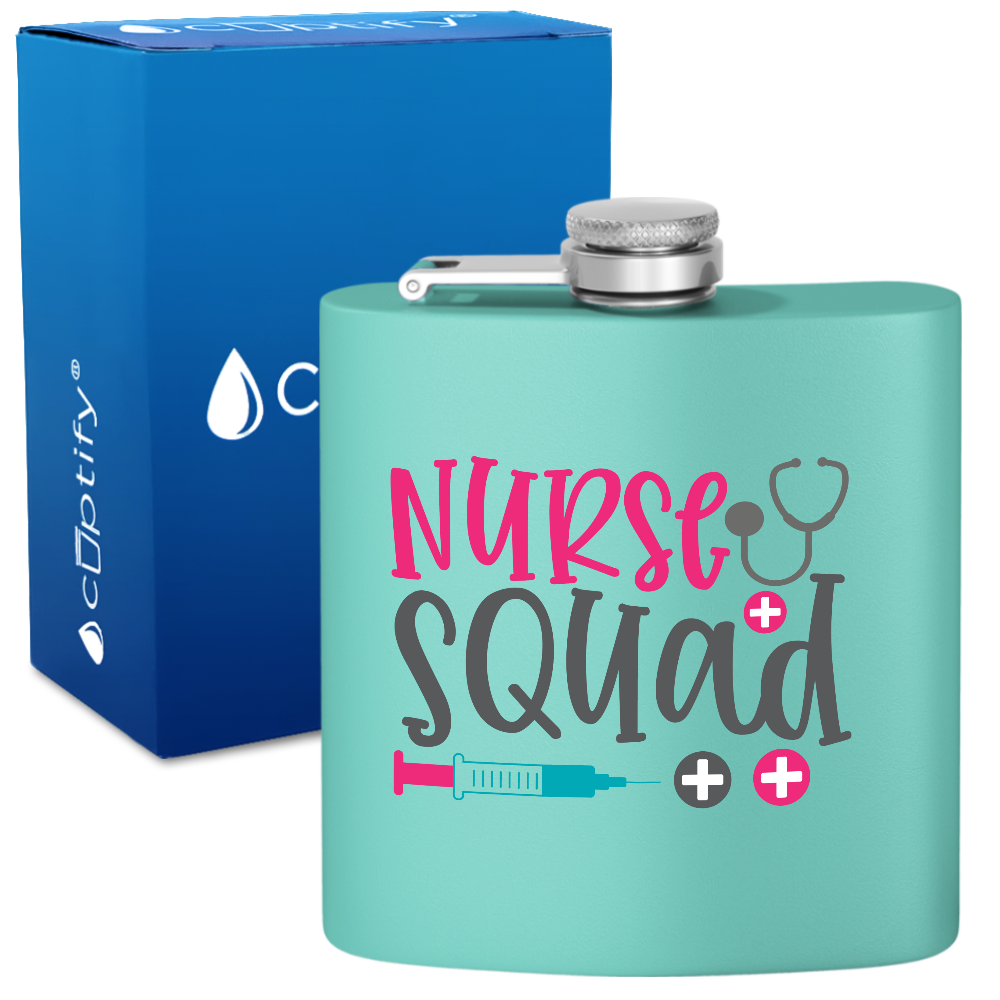 Nurse Squad 6oz Stainless Steel Hip Flask