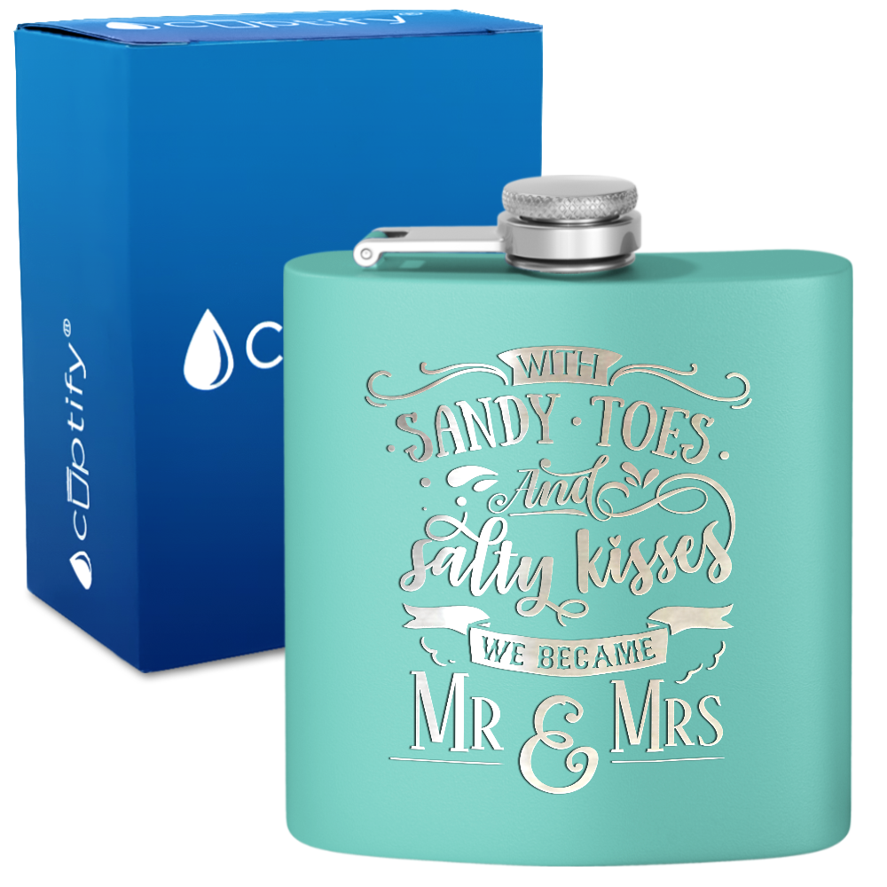 With Sandy Toes 6 oz Stainless Steel Hip Flask
