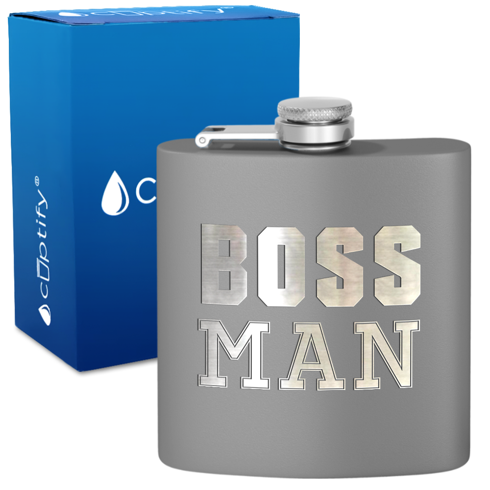 Boss Man 6oz Stainless Steel Hip Flask