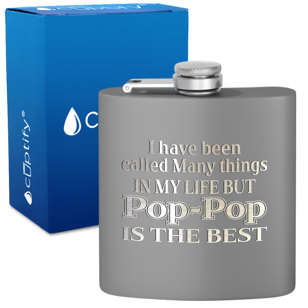 Pop-Pop is the Best 6 oz Stainless Steel Hip Flask