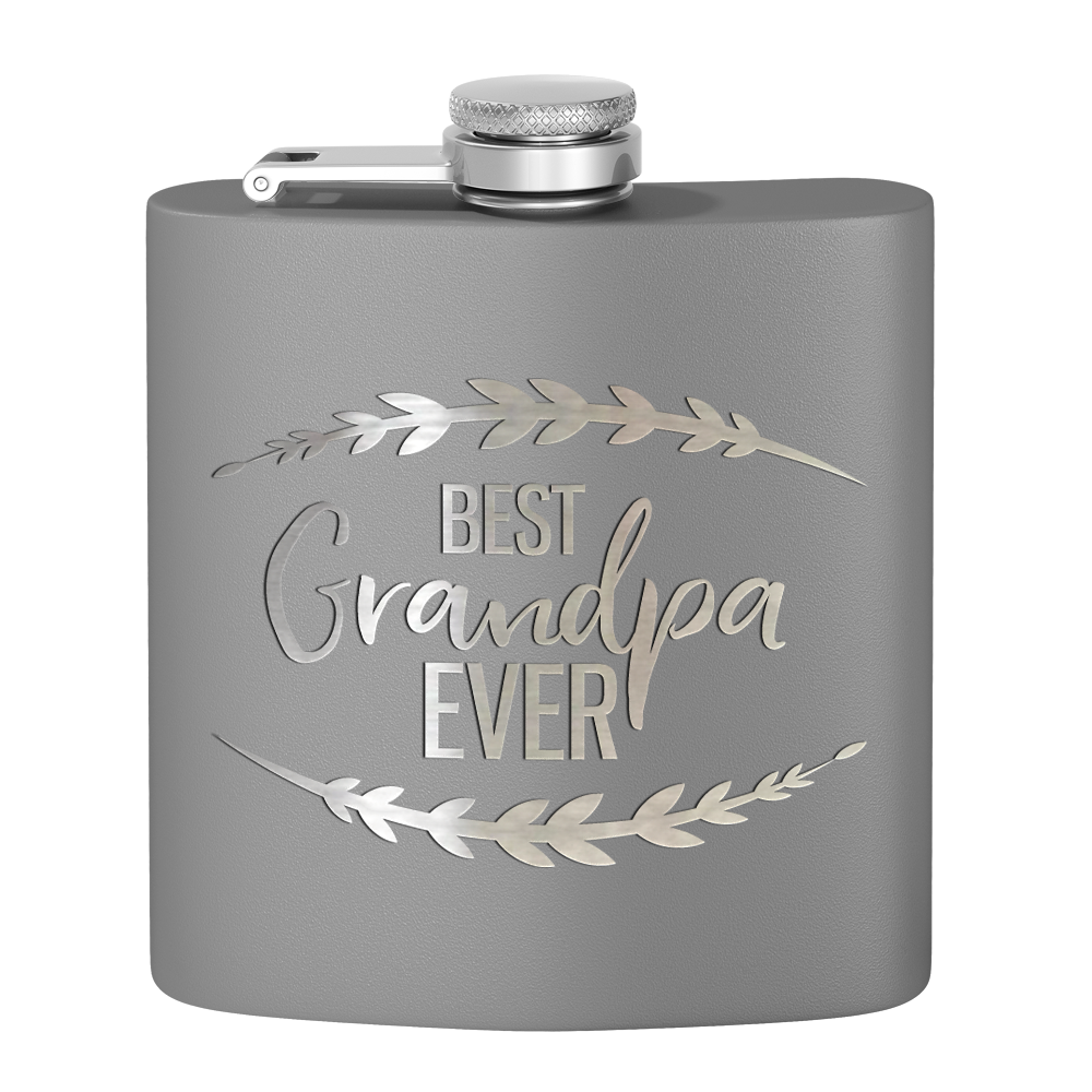 Best Grandpa Ever 6 oz Stainless Steel Hip Flask
