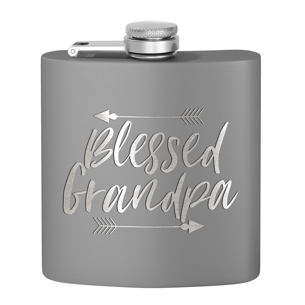 Blessed Grandpa 6 oz Stainless Steel Hip Flask