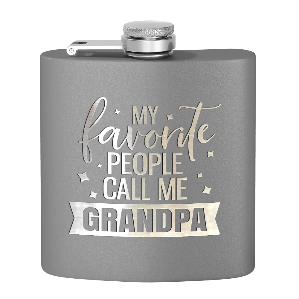 Favorite People Grandpa 6 oz Stainless Steel Hip Flask