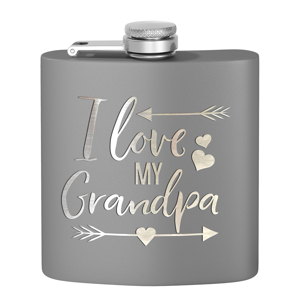 Love Grandpa 6 oz Stainless Steel Hip Flask