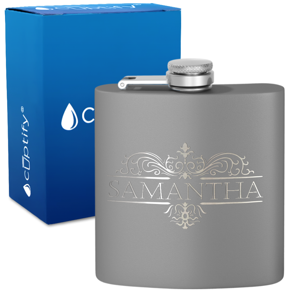 Personalized Vestige Design 6oz Hip Flask