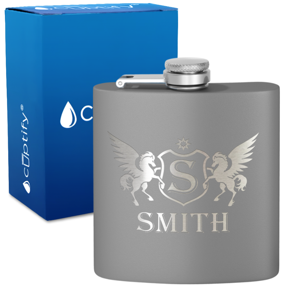 Personalized Pegasus 6oz Hip Flask
