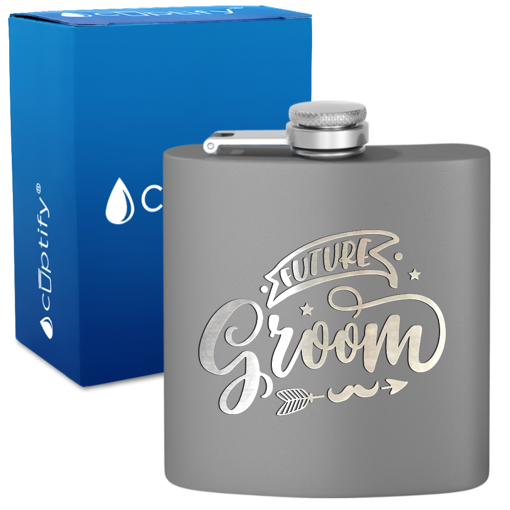 Future Groom 6 oz Stainless Steel Hip Flask