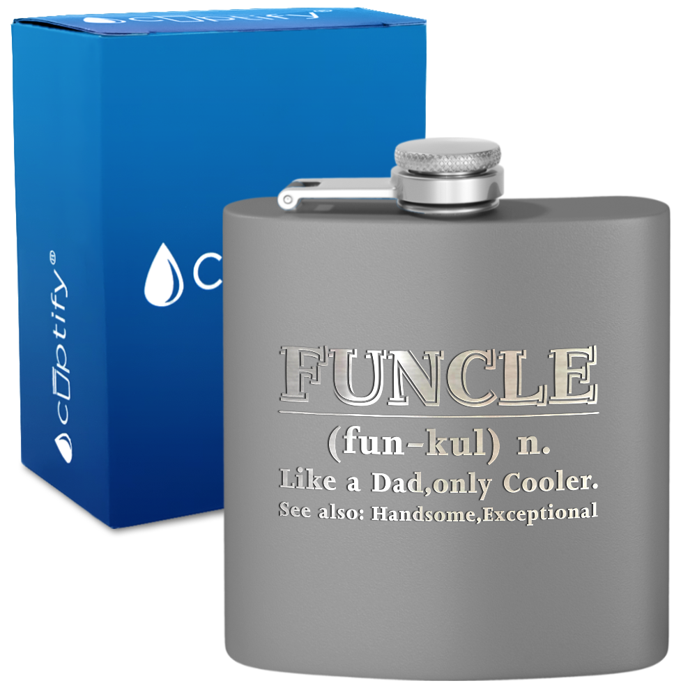 Funcle 6oz Stainless Steel Hip Flask