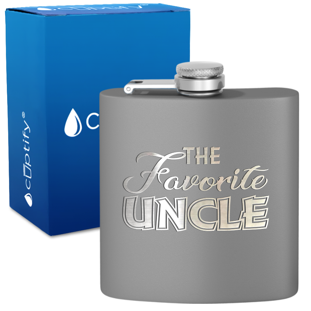 The Favorite Uncle 6oz Stainless Steel Hip Flask